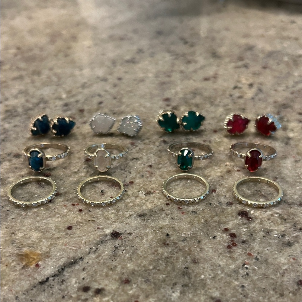 Kendra Scott Blue and White Earrings